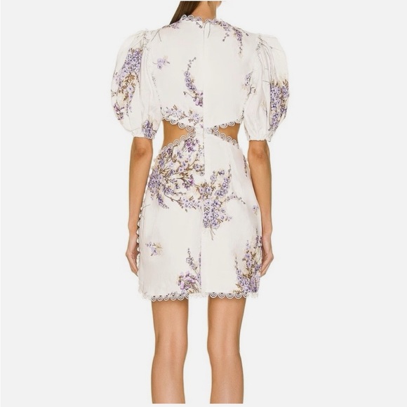 Zimmermann Jude Floral Linen Cut-out minidress - Picture 4 of 12